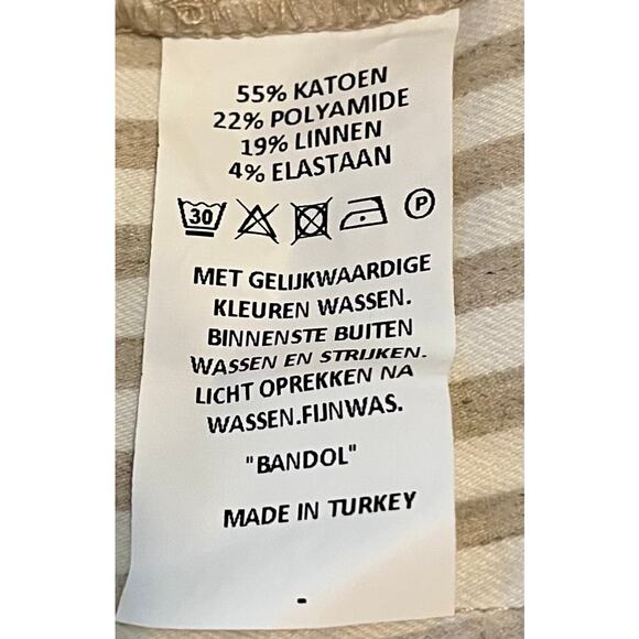 DREAMSTAR STRAIGHT LEG HI-RISE PANTS, WOMENS, 14 (34” WAIST) TAN & WHITE STRIPES - Picture 10 of 10